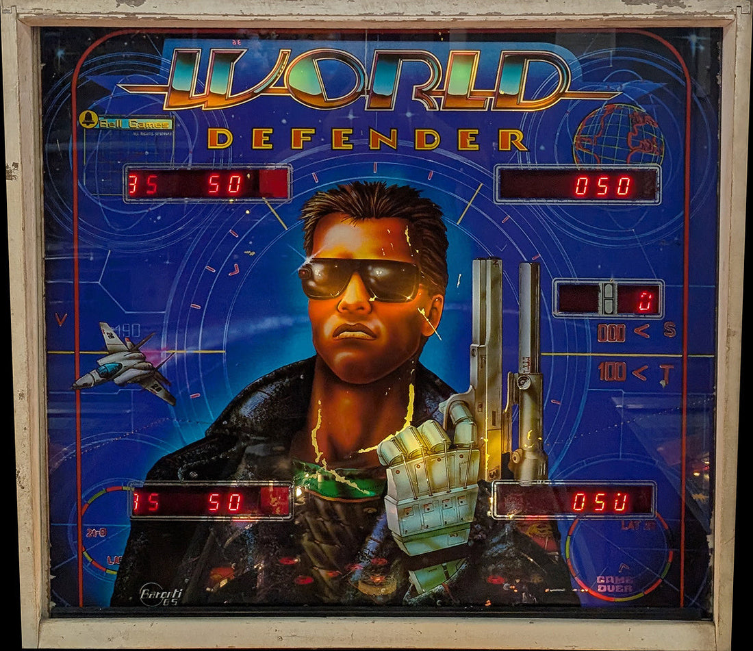 Flipper World Defender (Nuova Bell Games, 1985) — fronton