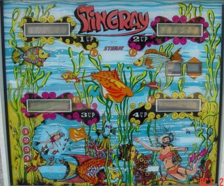 Flipper Stingray (Stern, 1977) — fronton