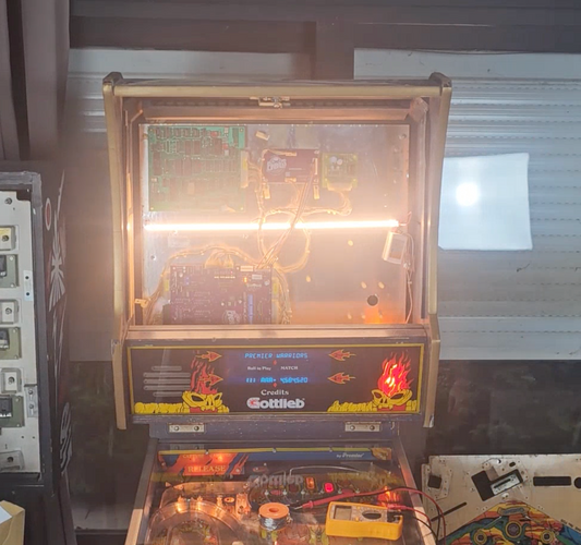 LED strip lit inside a Gottlieb System 80B backbox