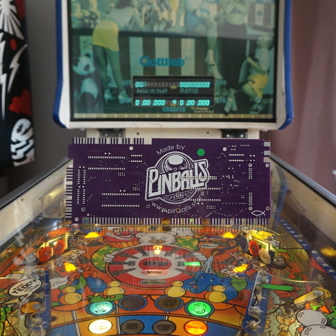 Lisy80 Raspberry Pi-based replacement CPU board for Gottlieb System 80, rear view